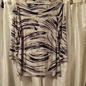 JM Collection Stylish  Black and Cream Top XL 🩵🩵🩵🩵